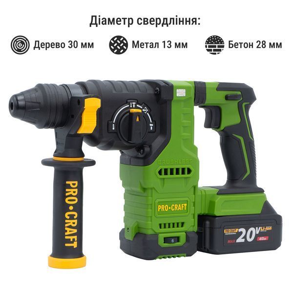 Аккумуляторный перфоратор Procraft PHA30 Кейс (с 2 акб и ЗП) 030034 фото