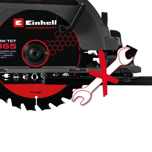 Пила циркулярная аккумуляторная Einhell Professional TP-CS 18/165 Li BL - Solo (4331225) 4331225 фото