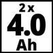 Акумулятори + зарядний пристрій на два акумулятори Einhell 18V 2x4.0Ah Twincharger Kit (4512112) 4512112 фото 6