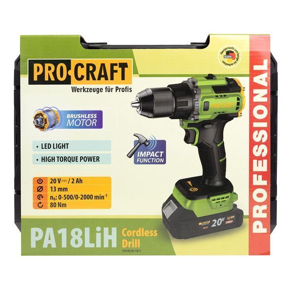 Аккумуляторный шуруповерт Procraft PA18LiH (001822) 001822 фото